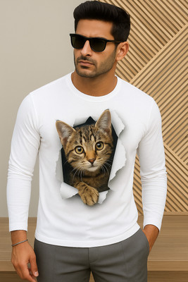ROUCHA Graphic Print Men Round Neck White T-Shirt