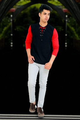 FARICON Solid Men Round Neck Multicolor T-Shirt