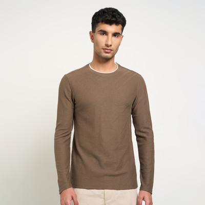 7 Alt by Pantaloons Tie & Dye Men Round Neck Brown T-Shirt