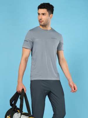 TECHNOSPORT Sporty Men Crew Neck Grey T-Shirt