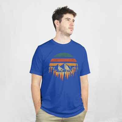Arctica Graphic Print Men Round Neck Blue T-Shirt