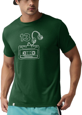 THE PRINT PLATTER Graphic Print Men Round Neck Dark Green T-Shirt