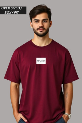 UrGear Printed Men Round Neck Maroon T-Shirt
