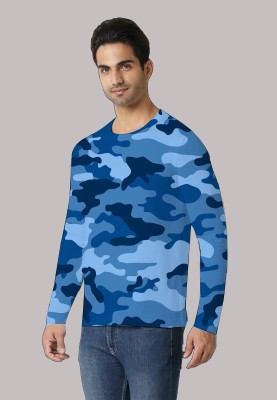 Kryptar Printed Men Round Neck Blue T-Shirt