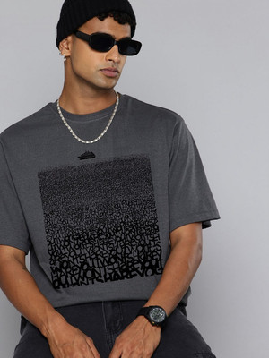 Moda Rapido Graphic Print Men Round Neck Grey T-Shirt