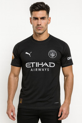 IZON Printed Men Round Neck Black T-Shirt