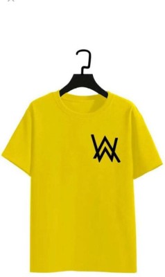Dineshfeshion Printed Men Round Neck Yellow T-Shirt