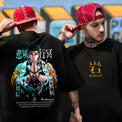 THE BROKEN STREET Graphic Print, Abstract Men Round Neck Black T-Shirt