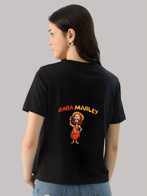 SZN Graphic Print Women Round Neck Black T-Shirt