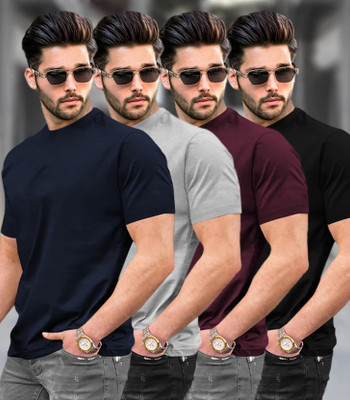 TRIPR Solid Men Round Neck Multicolor T-Shirt