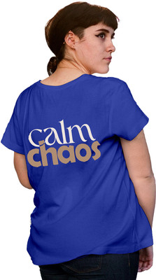 Fighterhero Printed Women Round Neck Blue T-Shirt