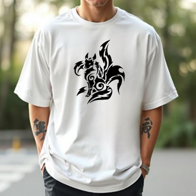 BLOSSOMTRADER Printed Men Round Neck White T-Shirt