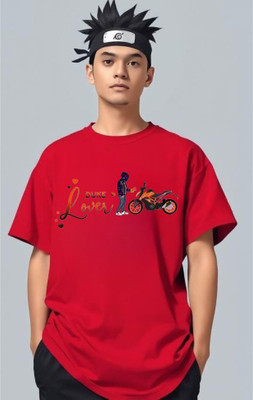 BLOSSOMTRADER Printed Men Round Neck Red T-Shirt