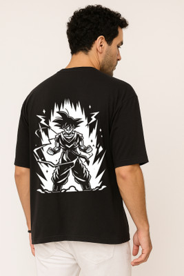 Be Crazy Printed Men Round Neck Black T-Shirt