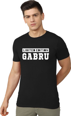 RULEDBYSUN Printed Men Round Neck Black T-Shirt