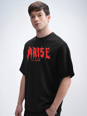 SOLO LEVELING ARISE X RS Printed Men Round Neck Black T-Shirt