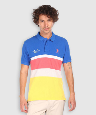 U.S. POLO ASSN. Solid Men Polo Neck Blue T-Shirt
