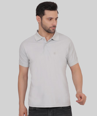 CLUBGREEN Solid Men Polo Neck Grey T-Shirt