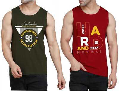 Restore Printed Men Scoop Neck Dark Green, Maroon, Multicolor T-Shirt