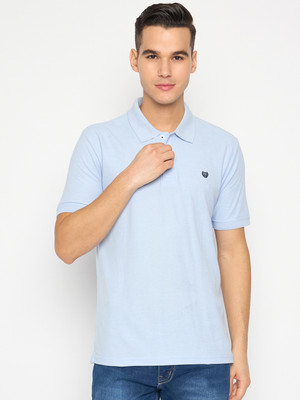 DUKE Solid Men Polo Neck Blue T-Shirt