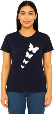 Sample Printed Women Round Neck Maroon T-Shirt