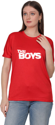 Chaitali Printed Women Round Neck Red T-Shirt