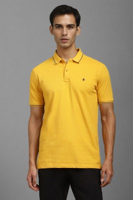 LOUIS PHILIPPE Solid Men Polo Neck Yellow T-Shirt