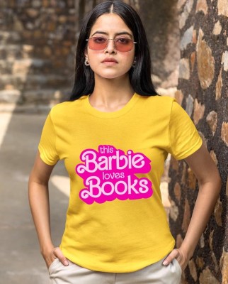 Pancy Printed, Typography Women Round Neck Yellow T-Shirt