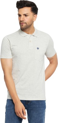 DUKE Solid Men Polo Neck Grey T-Shirt