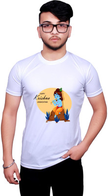 KRYONIX Printed, Typography Men Round Neck White T-Shirt