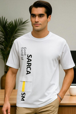 Autna Printed Men Round Neck White T-Shirt