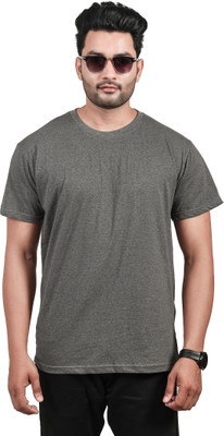 JamShaz Solid Men Round Neck Black T-Shirt