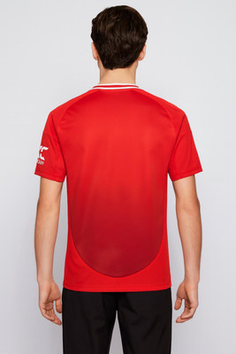 MSV Printed Men Polo Neck Red T-Shirt