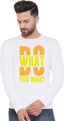 ManGOD Printed, Self Design Men Round Neck White T-Shirt