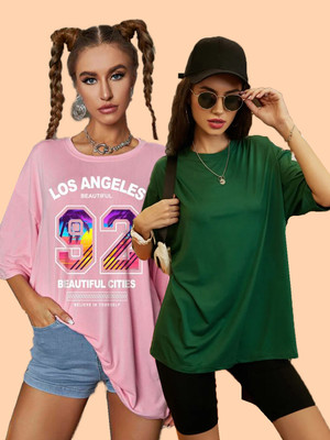 SYDNEY HILLS Printed Women Round Neck Multicolor T-Shirt