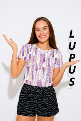 LUPUS Printed Women Round Neck Multicolor T-Shirt
