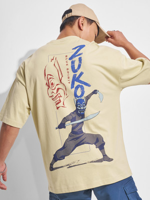 HIGHLANDER Printed Men Round Neck Brown T-Shirt