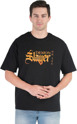 Mr Anime Printed Men Round Neck Black T-Shirt
