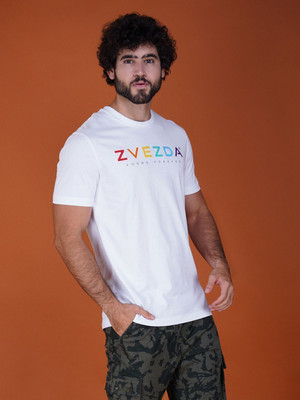 Zvezda Printed Men Round Neck White T-Shirt