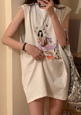 LULU & SKY Graphic Print Women Round Neck White, Beige T-Shirt