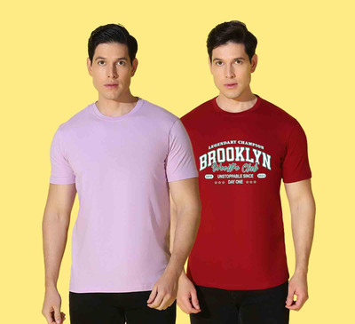WOOSTRO Printed Men Round Neck Multicolor T-Shirt
