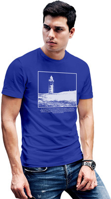 Fighterhero Printed Men Round Neck Blue T-Shirt