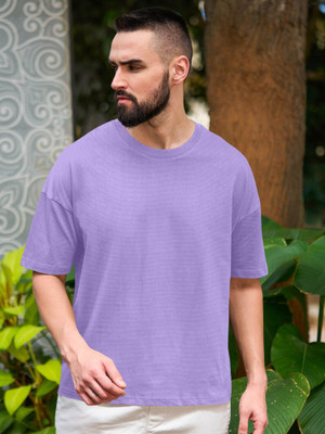 METRONAUT Solid Men Round Neck Purple T-Shirt