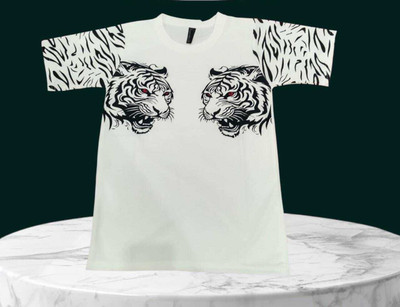 Anju Animal Print, Graphic Print Men Round Neck White T-Shirt