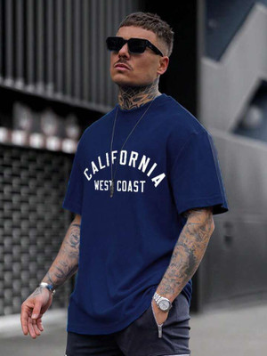 SPOWEARY Printed Men Round Neck Black, Multicolor T-Shirt