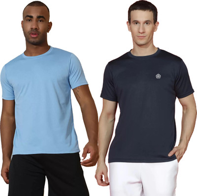 Adorbs Trend Solid Men Round Neck Blue, Dark Blue T-Shirt
