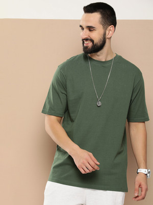HEREANDNOW Graphic Print Men Round Neck Green T-Shirt