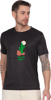 EKTABAZAR Graphic Print Men Round Neck Black T-Shirt