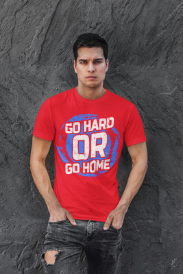 Zasu Fashion Printed, Typography Men Round Neck Red T-Shirt