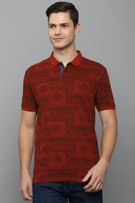 LOUIS PHILIPPE Printed Men Polo Neck Maroon T-Shirt